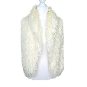Walter White Faux Fur Collared Vest with Sweater Knit Sides Oversized XS